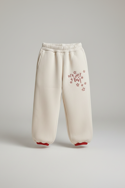 Pantalon Fluide Écru Ample Coton Motif Étoiles Garçon - Beige Molleton - vue 3