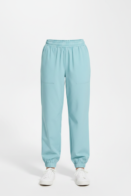 Pantalon Fluide Bleu Ciel Cordon Cheville Enfant - Polyester - vue 3