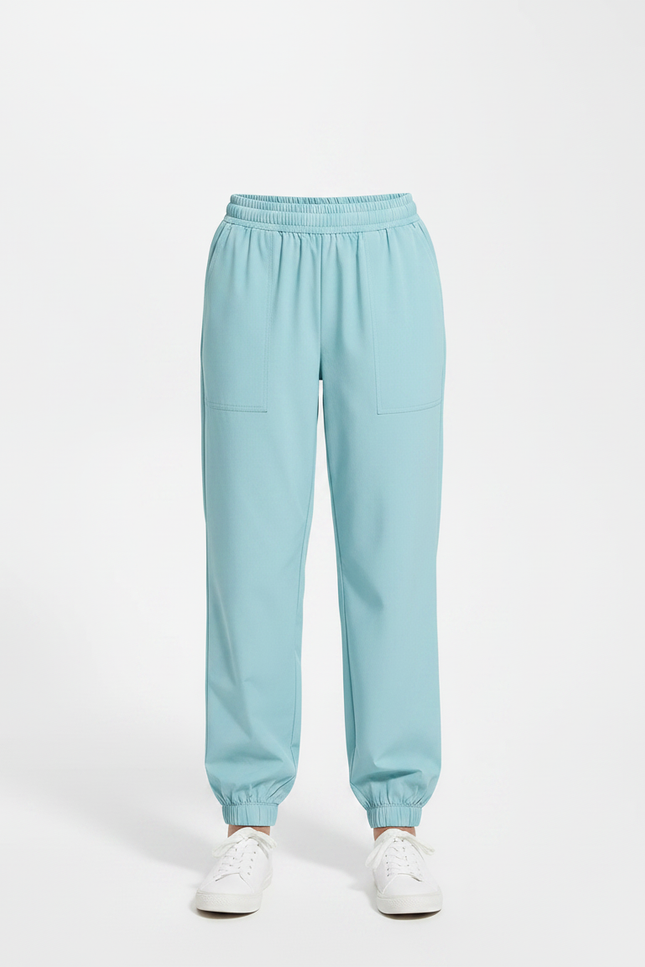Pantalon Fluide Bleu Ciel Cordon Cheville Enfant - Polyester - vue 3