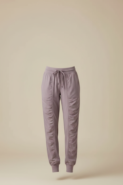 Pantalon Fluide Mauve Athlétique Jogger Cordon Femme - Violet Polyester - vue 3