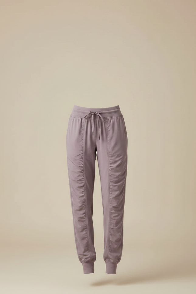 Pantalon Fluide Mauve Athlétique Jogger Cordon Femme - Violet Polyester - vue 3