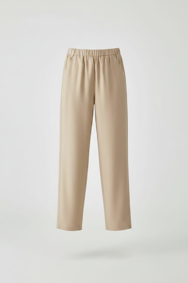 Pantalon Fluide Beige Élastique Décontracté Ample Enfant - Viscose - vue 3
