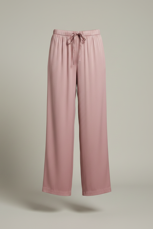 Pantalon Fluide Rose Ample Satiné Décontracté Femme - vue 3