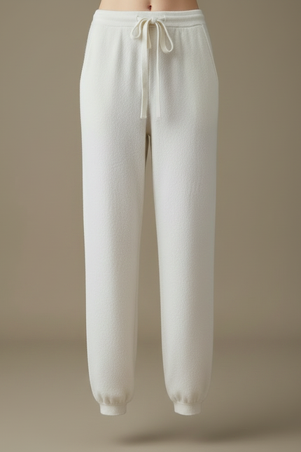 Pantalon Fluide Blanc Laine Confortable Sport Décontracté - vue 3