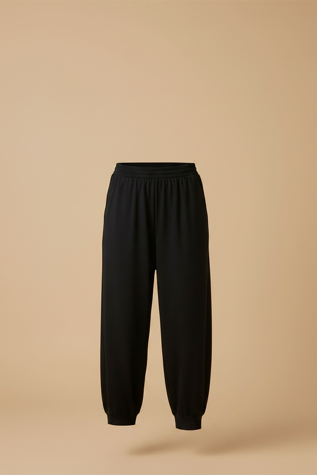 Pantalon Fluide Noir Ample Confort Décontracté Femme - Viscose - vue 3