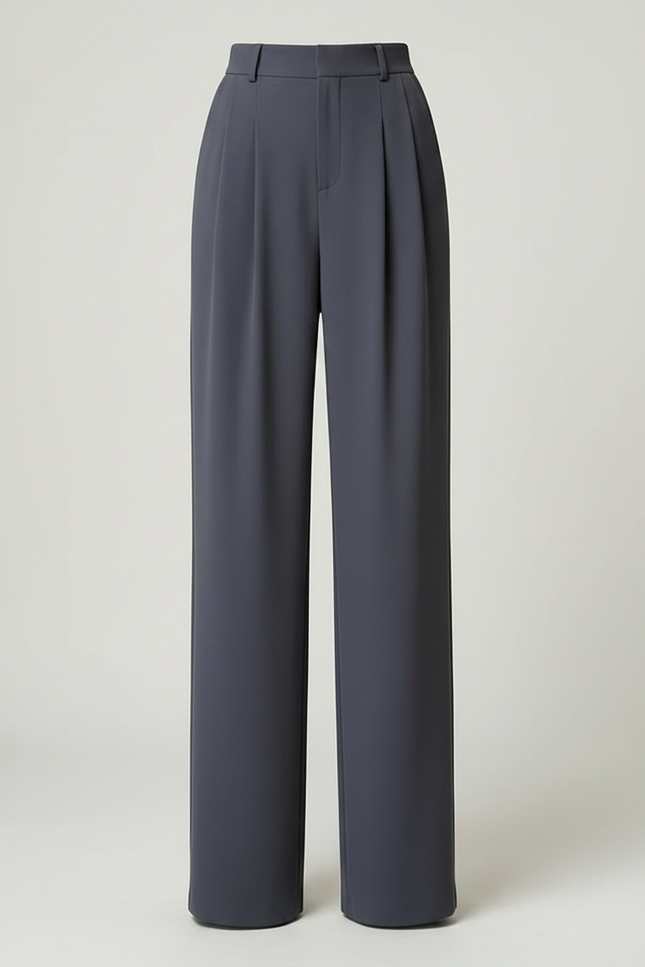 Pantalon Baggy Fluide Femme - Gris Polyester - vue 3