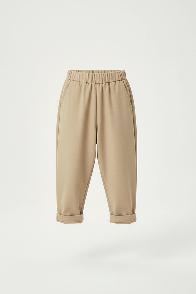 Pantalon Fluide Beige Ample Décontracté Enfant - Molleton - vue 3