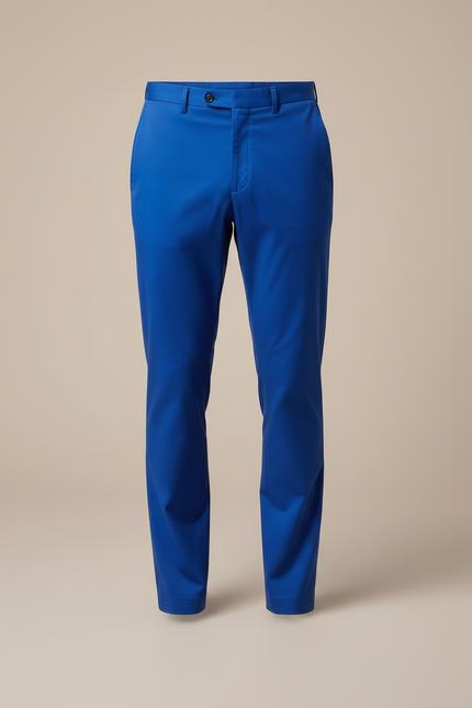 Pantalon Fluide Bleu Royal Droit Élégant Homme - Polyester - vue 3