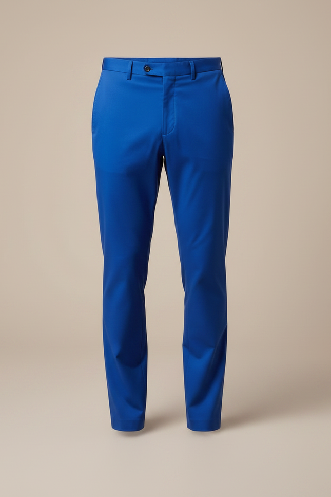 Pantalon Fluide Bleu Royal Droit Élégant Homme - Polyester - vue 3