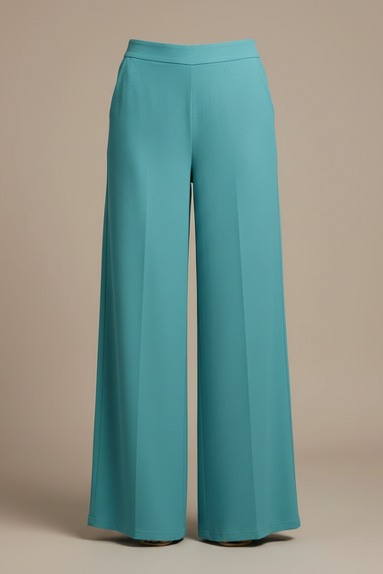 Pantalon Fluide Ample Vert Canard Élégant Chic Femme - Viscose - vue 3