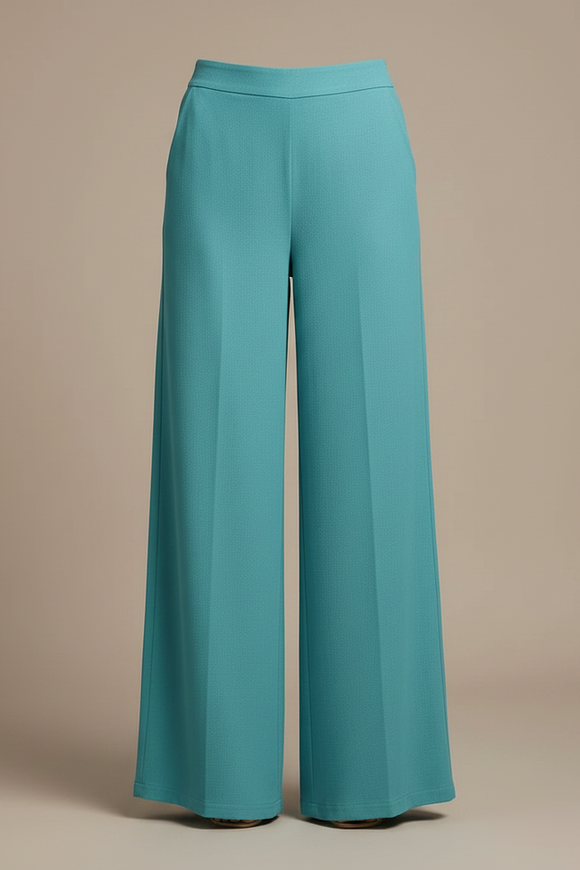 Pantalon Fluide Ample Vert Canard Élégant Chic Femme - Viscose - vue 3