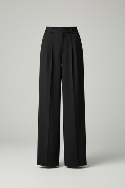 Pantalon Fluide Femme Noir Palazzo Viscose Chic Mi-saison 2 - vue 3