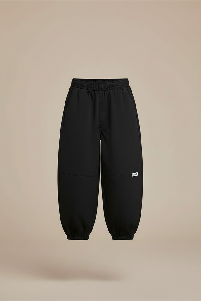Pantalon Fluide Noir Ample Cargo Garçon Coton - vue 3
