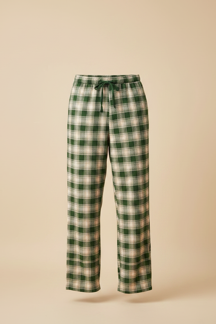 Pantalon Fluide Carreaux Vert Ample Décontracté Homme - Molleton - vue 3