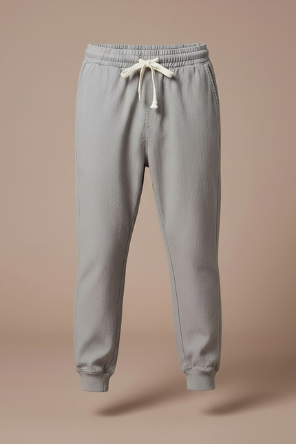 Pantalon Fluide Gris Coton Ample Garçon Décontracté - vue 3