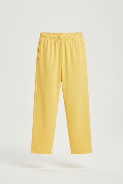 Pantalon Fluide Jaune Ample Coton Enfant Basique - Molleton - vue 3