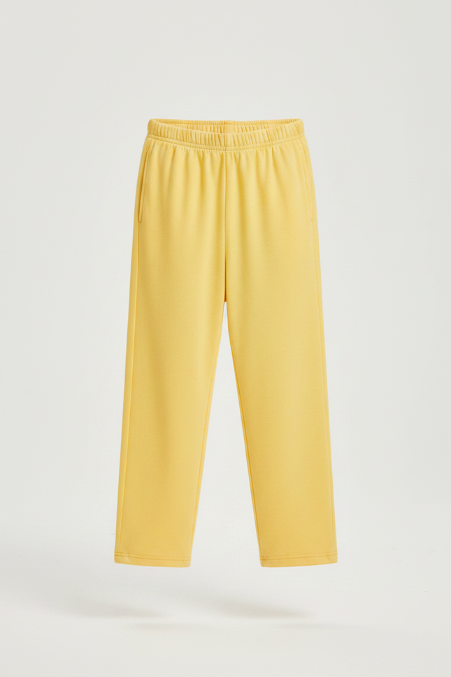 Pantalon Fluide Jaune Ample Coton Enfant Basique - Molleton - vue 3