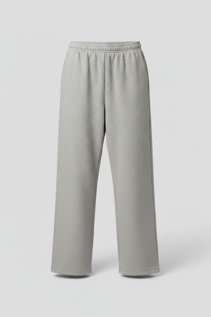 Pantalon Fluide Gris Ample Molleton Décontracté Sport - vue 3