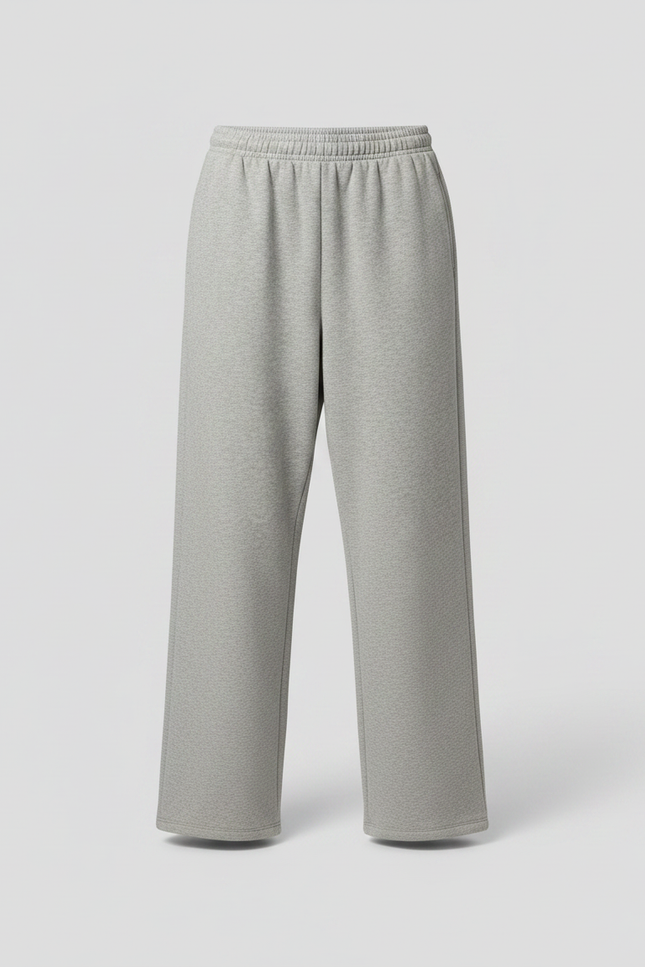 Pantalon Fluide Gris Ample Molleton Décontracté Sport - vue 3