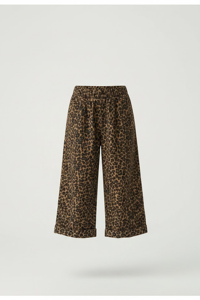 Pantalon Fluide Léopard Marron Ample Enfant Doux - Viscose - vue 3