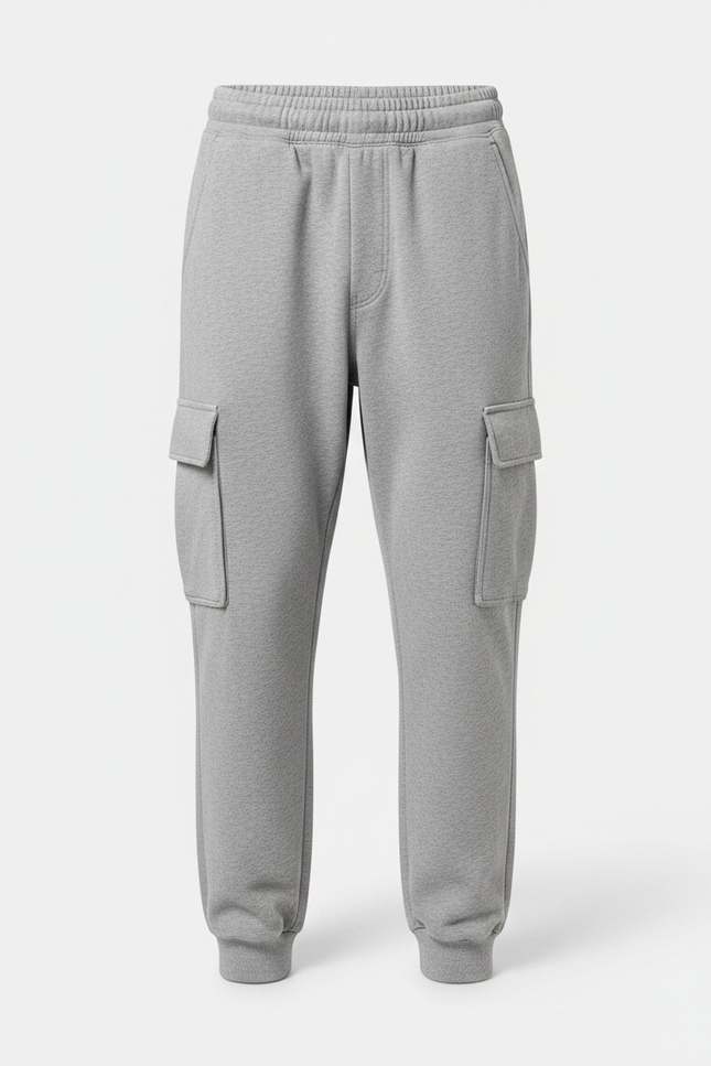 Pantalon Fluide Gris Ample Cargo Décontracté Femme - Molleton - vue 3