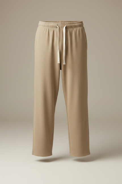 Pantalon Fluide Beige Large Décontracté Coton Homme - Molleton - vue 3