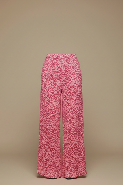 Pantalon Fluide Leopard Rose - Satin - vue 3