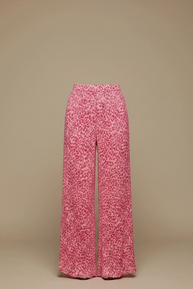 Pantalon Fluide Leopard Rose - Satin - vue 3