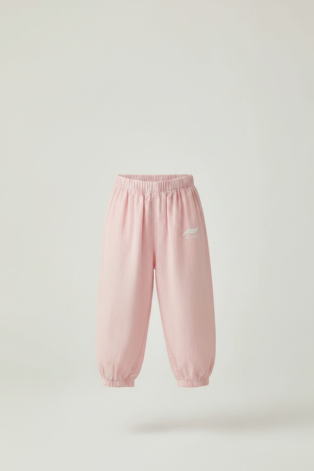 Pantalon Fluide Rose Coton Ample Resserré Enfant - Lin - vue 3