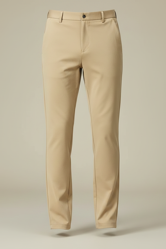 Pantalon Fluide Slim - Beige Polyester - vue 3