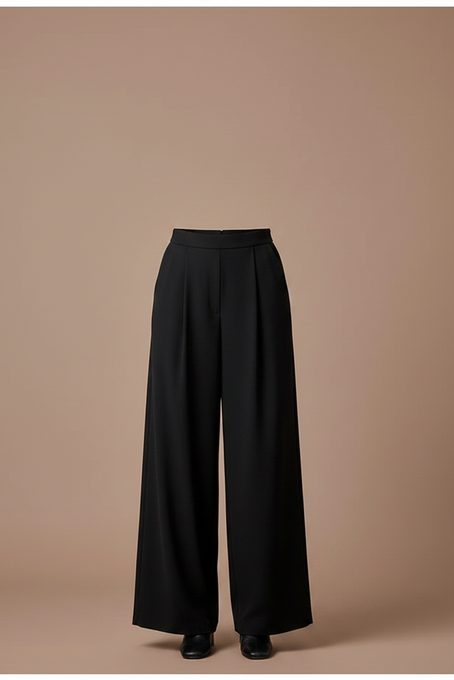 Pantalon Fluide Femme Travail - Noir Viscose - vue 3