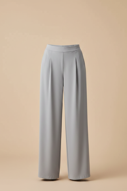 Pantalon Fluide Gris Ample Drapé Décontracté Élégant - Polyester - vue 3