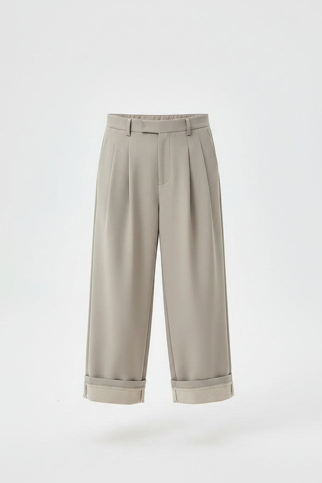 Pantalon Fluide Kaki Ample Plissé Décontracté Enfant - Polyester - vue 3