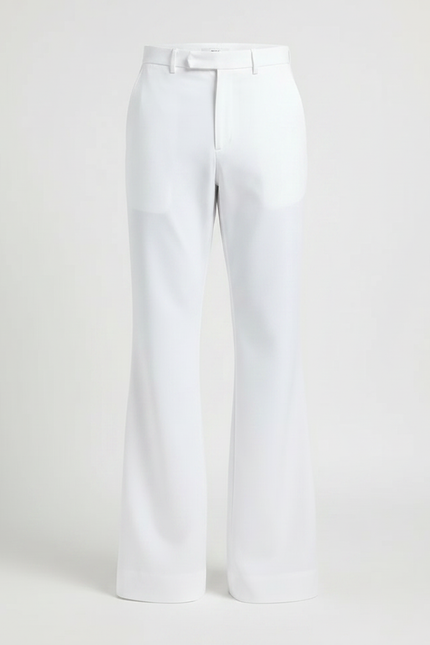 Pantalon Fluide Vintage - Blanc Polyester - vue 3