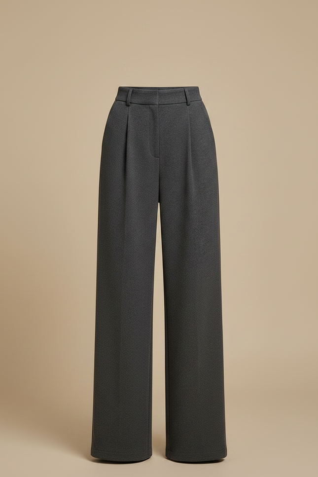 Pantalon Large Fluide Femme Petite - Gris Laine - vue 3