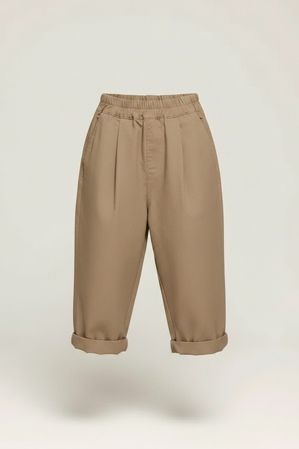 Pantalon Fluide Kaki Ample Coton Enfant Décontracté - vue 3
