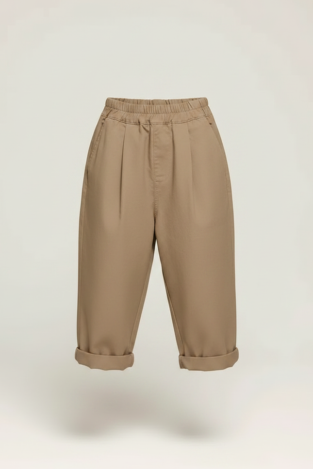 Pantalon Fluide Kaki Ample Coton Enfant Décontracté - vue 3