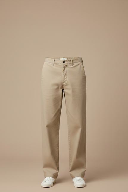 Pantalon Fluide Beige Large Confortable Décontracté Coton Homme - vue 3