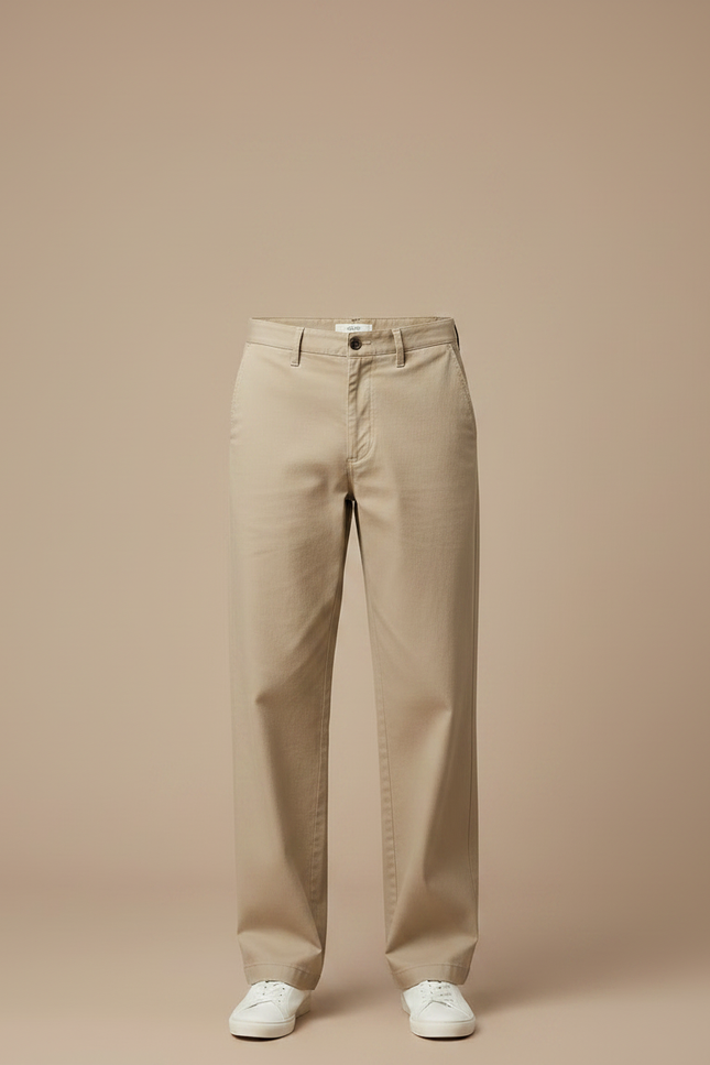Pantalon Fluide Beige Large Confortable Décontracté Coton Homme - vue 3