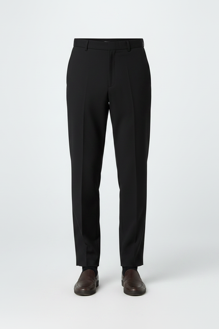 Pantalon Fluide Noir Droit Élégant Homme - Polyester - vue 3