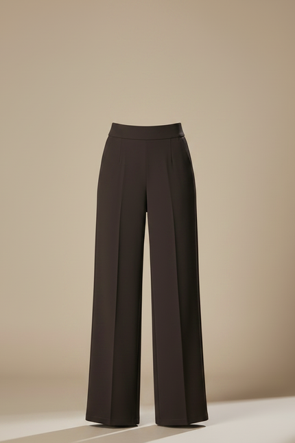 Pantalon Fluide Chocolat - Marron Polyester - vue 3