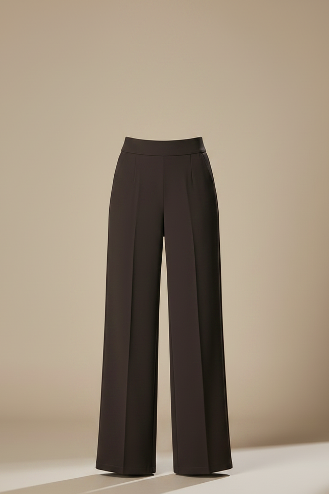 Pantalon Fluide Chocolat - Marron Polyester - vue 3