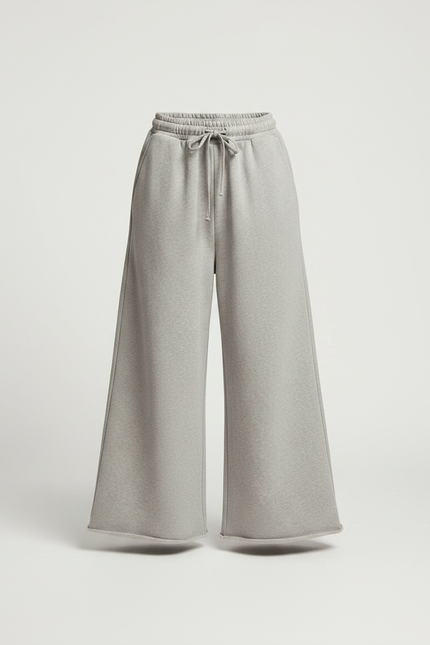 Pantalon Fluide Garçon Gris Palazzo Coton - Molleton - vue 3