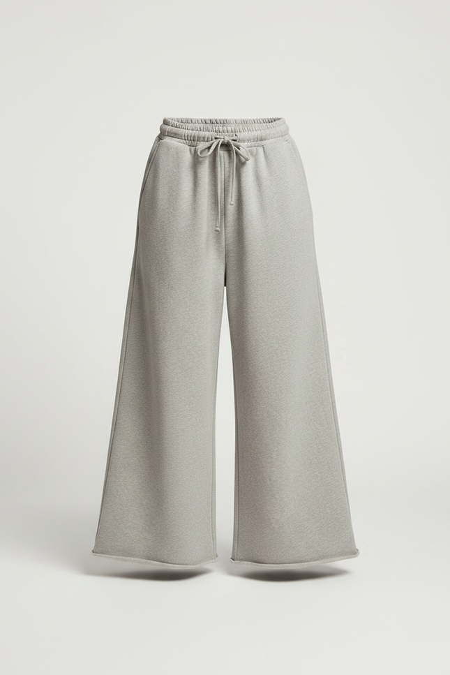 Pantalon Fluide Garçon Gris Palazzo Coton - Molleton - vue 3