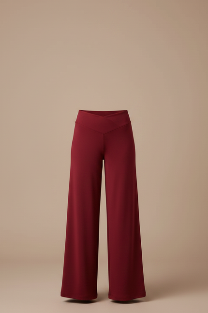 Pantalon Fluide Bordeaux Ample Taille Haute Confortable Fille - Viscose - vue 3