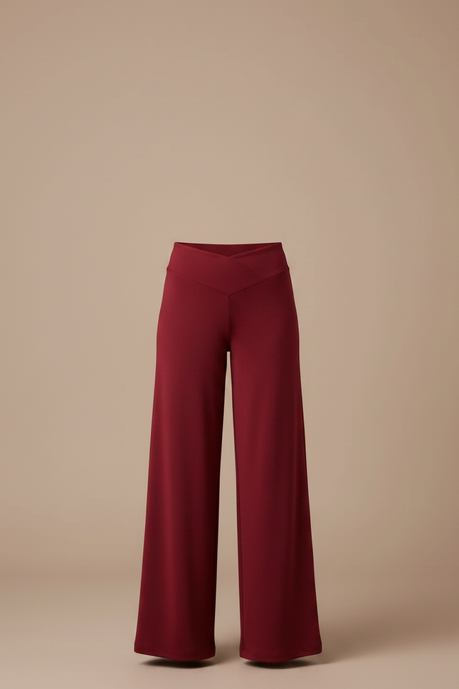 Pantalon Fluide Bordeaux Ample Taille Haute Confortable Fille - Viscose - vue 3