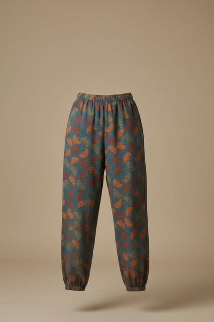Pantalon Fluide Imprimé Feuille Ample Confortable Femme - Viscose - vue 3