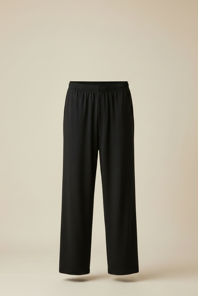 Pantalon De Plage Fluide - Noir Viscose - vue 3