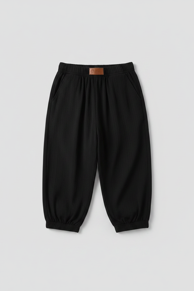 Pantalon Fluide Bebe Garcon - Noir Cordé - vue 2