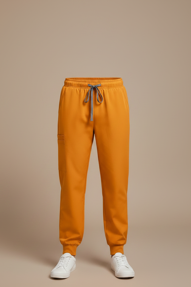 Pantalon Fluide Orange Ample Cordon Jogger Enfant - Polyester - vue 3